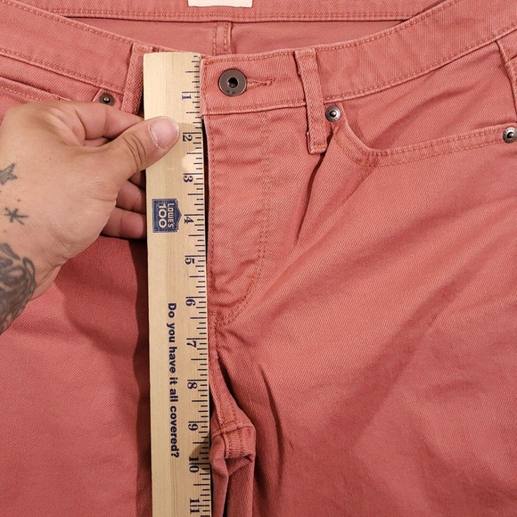 Dockers Jeans Womens 8‎ Pink Mid Rise Skinny 31X26 Casual Denim Stretch Trousers - Picture 3 of 13